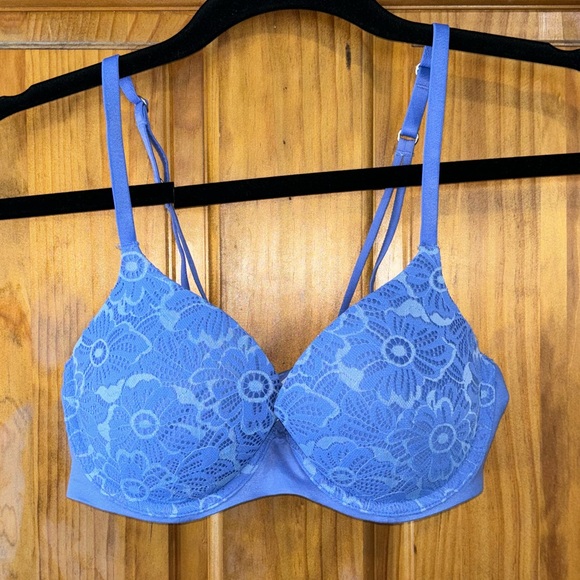 aerie Other - AERIE | Blue Sunnie Demi Push Up Blossom Lace Bra